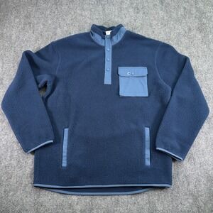 American Eagle Sweater Mens Medium Tall MT Midnight Blue Sherpa Fleece $69 MSRP